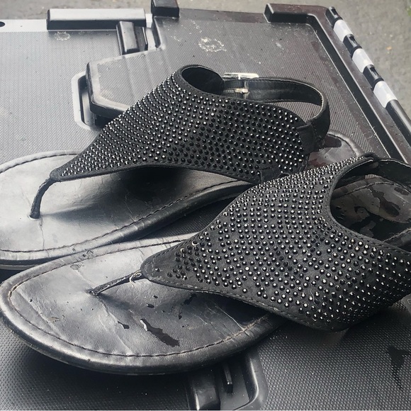 Fit flop a Like Women’s Black T-Strap Glitter Thong Buckle Sandals Size 10 - Picture 10 of 13